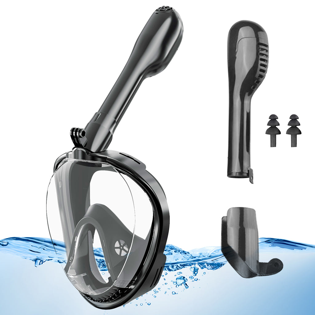 Proberos® Adult Snorkel Mask, 180° Wide Angle View Anti-Fog Snorkling Face Mask with Drain Valve, Detachable Breathing Tube Design Full Face Snorkeling Mask Diving Gear with Camera Mount, S/M Proberos® Adult Snorkel Mask, 180° Wide Angle View Anti-Fog Snorkling Face Mask with Drain Valve, Detachable Breathing Tube Design Full Face Snorkeling Mask Diving Gear with Camera Mount, S/M